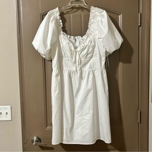 White Puff Sleeve Dress